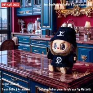 Labubu Royal LV Outfit - Pop Mart Designer Toy Luxury Fashion - Gold LV Pattern Gen 1-3 Compatible