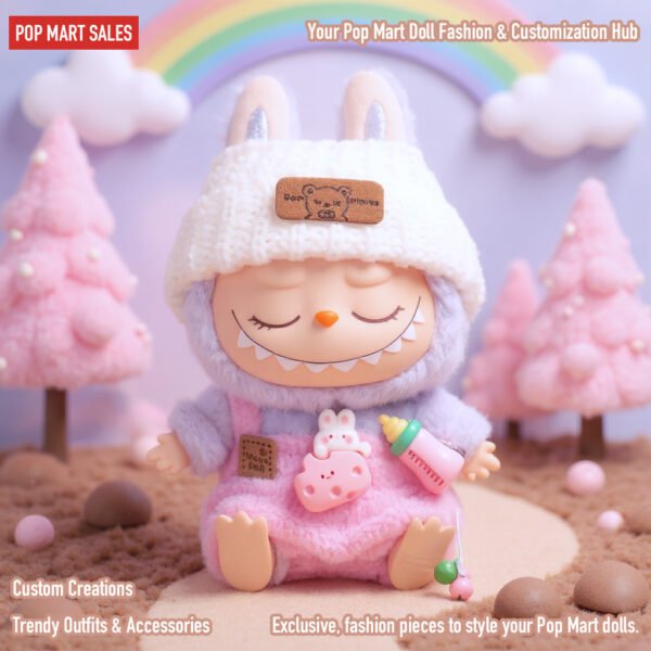 Labubu (Gen 1 & Gen 2) Lovely Pink Overall Set