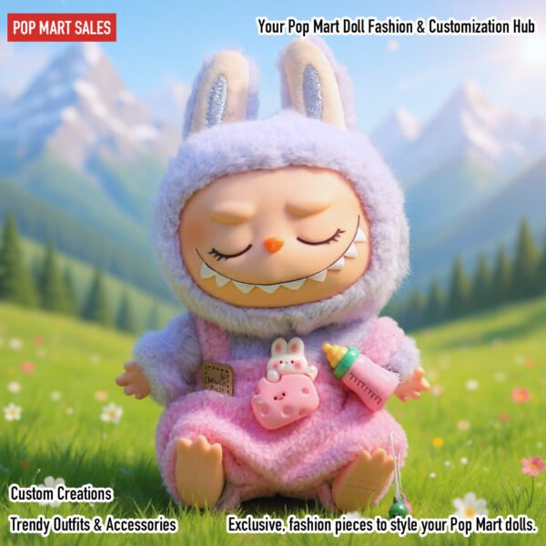 Labubu (Gen 1 & Gen 2) Lovely Pink Overall Set